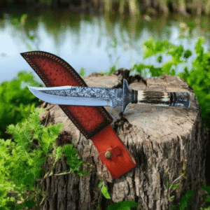 custom made hunting knife engraved blade clips 8 inch blade charismas gift