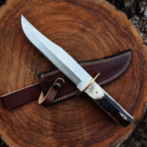 Handcrafted Bowie Knife | Stainless Steel Hunting Knive with Stag Handle | Survival Knife Gift for Him | Outdoor Bushcraft Tool